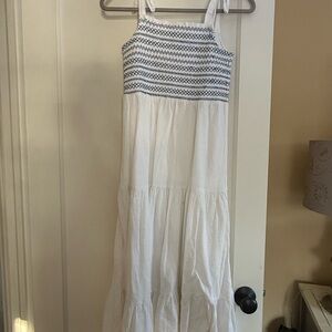 Lucky Brand Blue Patterned Bodice Maxi Dress